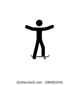 man on skateboard illustration. Element of sport for mobile concept and web apps. Detailed man on skateboard illustration can be used for web and mobile. Premium icon on white background