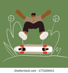Man on a skateboard making cool tricks