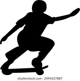 The man on skateboard sports silhouette