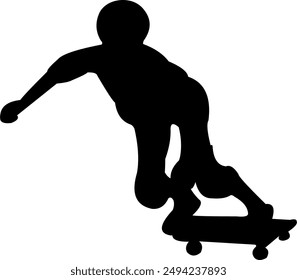 The man on skateboard sports silhouette