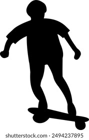 The man on skateboard sports silhouette