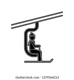 man on the ski lift icon. Element of Winter for mobile concept and web apps icon. Glyph, flat icon for website design and development, app development