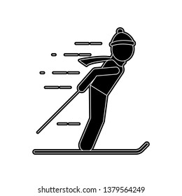 man on skis icon. Element of Winter for mobile concept and web apps icon. Glyph, flat icon for website design and development, app development