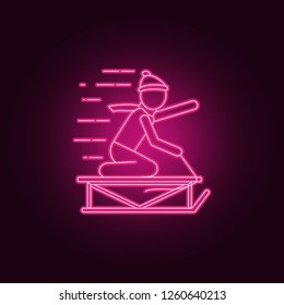 a man on a sledge icon. Winter icons universal set for web and mobile
