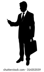 Man on smart phone - young business man