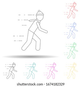 en el icono de estilo multicolor de nieve. Línea delgada simple, contorno vectorial de iconos de invierno para ui y ux, sitio web o aplicación móvil