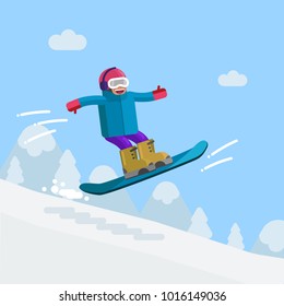 Man on snowboard
