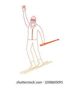 Man on sport skis
