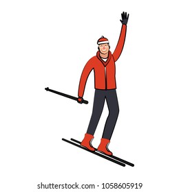 Man on sport skis