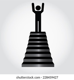 A man on  stair  vector,stair concept
