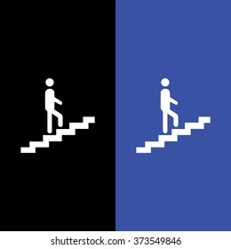 Man on Stairs going up symbol Vector EPS10, Great for any use