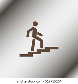 Man on stairs going up.