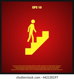 man on stairs icon