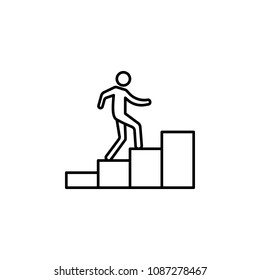 man on the stairs icon. Element of Success and awards for mobile concept and web apps, can be used for web and mobile. Premium icon on white background