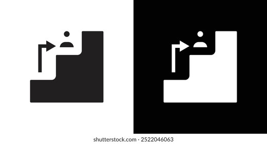 man on stairs icon simple vector symbol