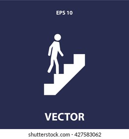 man on stairs icon. man on stairs vector illustration
