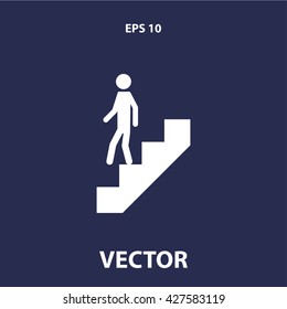 man on stairs icon. man on stairs vector illustration
