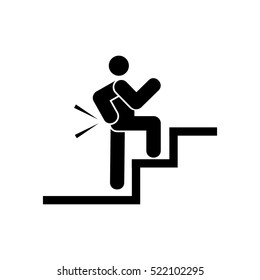 Man on stairs icon vector