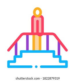 man on stairwell icon vector. man on stairwell sign. color symbol illustration