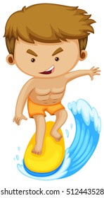 Man on surfboard surfing on the wave illustration