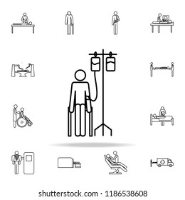 man on a system of droppers icon. medicine icons universal set for web and mobile