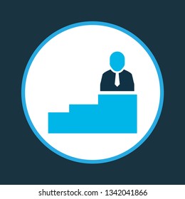 Man on top icon colored symbol. Premium quality isolated career element in trendy style.