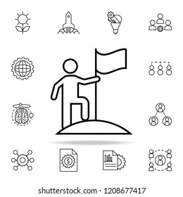 man is on top icon. Startup icons universal set for web and mobile