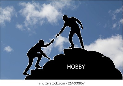 Man on top of the mountain