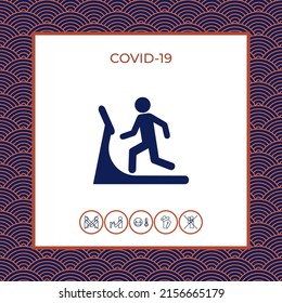 Man on treadmill icon, elements for your design