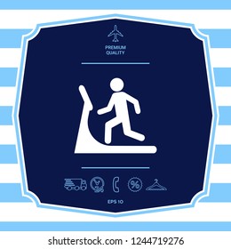 Man on treadmill icon. Graphic elements for your design