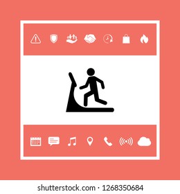 Man on treadmill icon. Graphic elements for your design