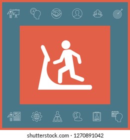 Man on treadmill icon. Graphic elements for your design