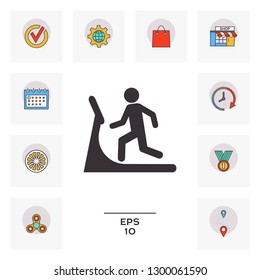 Man on treadmill icon. Graphic elements for your design