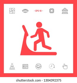 Man on treadmill icon. Graphic elements for your design