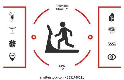 Man on treadmill icon. Graphic elements for your design