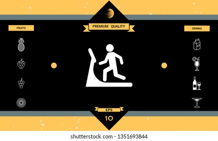 Man on treadmill icon. Graphic elements for your design