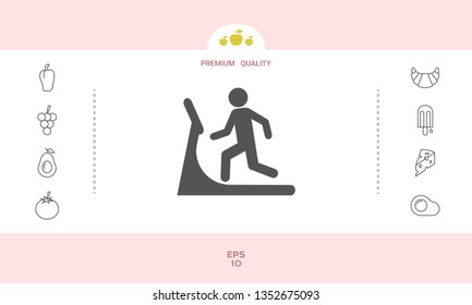 Man on treadmill icon. Graphic elements for your design