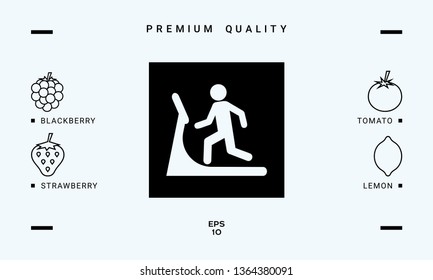 Man on treadmill icon. Graphic elements for your design