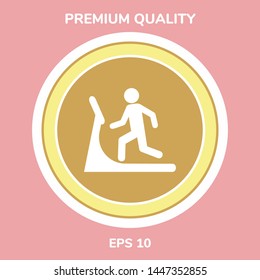 Man on treadmill icon. Graphic elements for your design