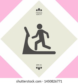 Man on treadmill icon. Graphic elements for your design