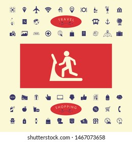 Man on treadmill icon. Graphic elements for your design
