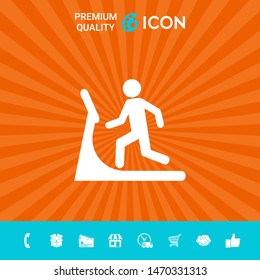 Man on treadmill icon. Graphic elements for your design