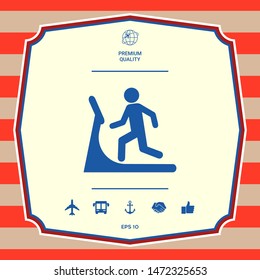 Man on treadmill icon. Graphic elements for your design