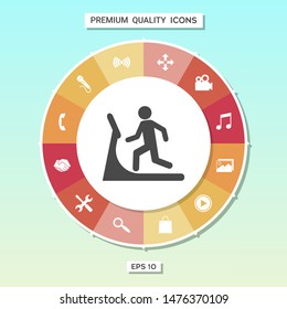 Man on treadmill icon. Graphic elements for your design
