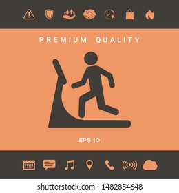 Man on treadmill icon. Graphic elements for your design