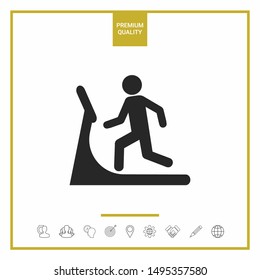 Man on treadmill icon. Graphic elements for your design