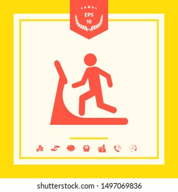 Man on treadmill icon. Graphic elements for your design