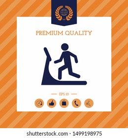 Man on treadmill icon. Graphic elements for your design