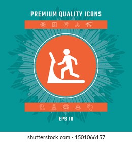 Man on treadmill icon. Graphic elements for your design