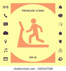 Man on treadmill icon. Graphic elements for your design